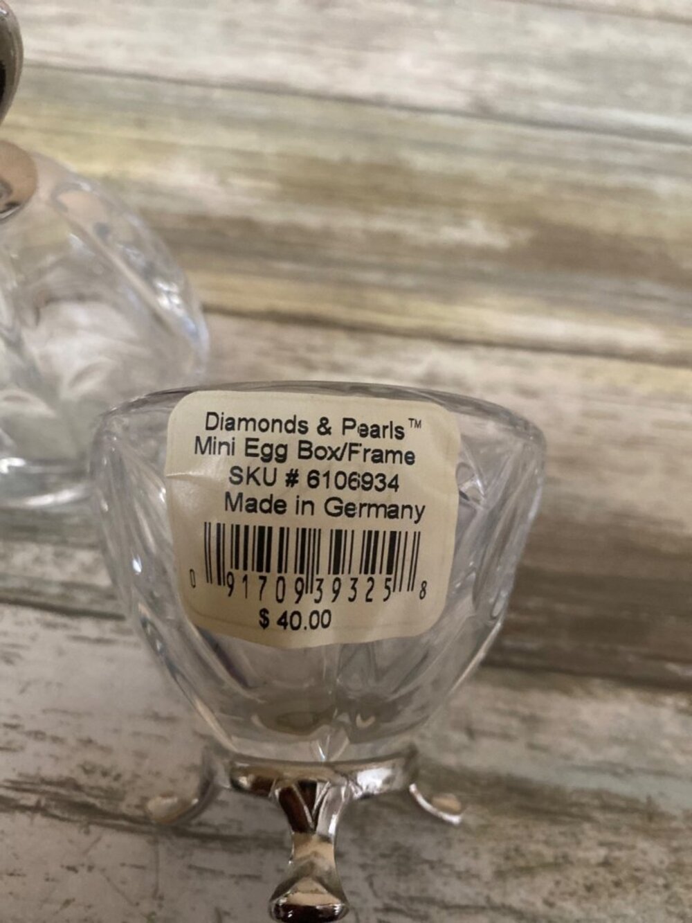 Lenox Crystal Egg Trinket Boxes Diamonds & Pearls Made in Germany Set of 2 - Picture 16 of 16